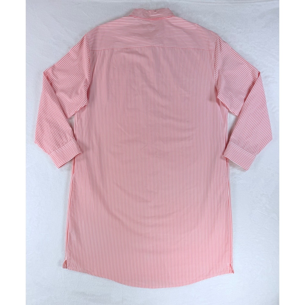 Southern Tide Cam Stripe Poplin Dress Womens M Pink White Preppy Coastal - Picture 12 of 13